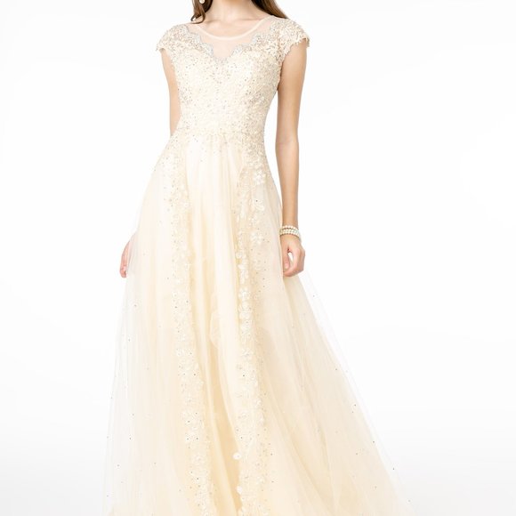 NEWScoop Neck A-Line Shape Evening Dress GSGL2882